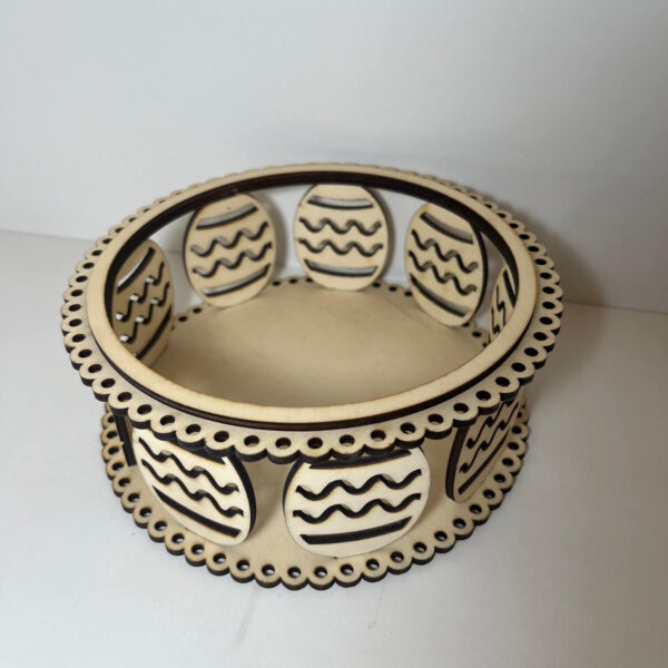 Húsvéti Körtároló Tojás Motívummal – Kifesthető Asztali Kosár - 3. kép