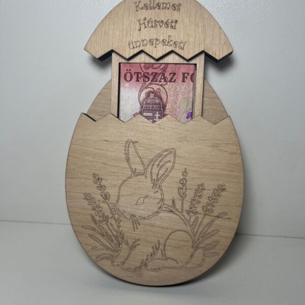 Húsvéti Pénzátadó Tojás – Kihúzható fiókos, kifesthető - 4. kép